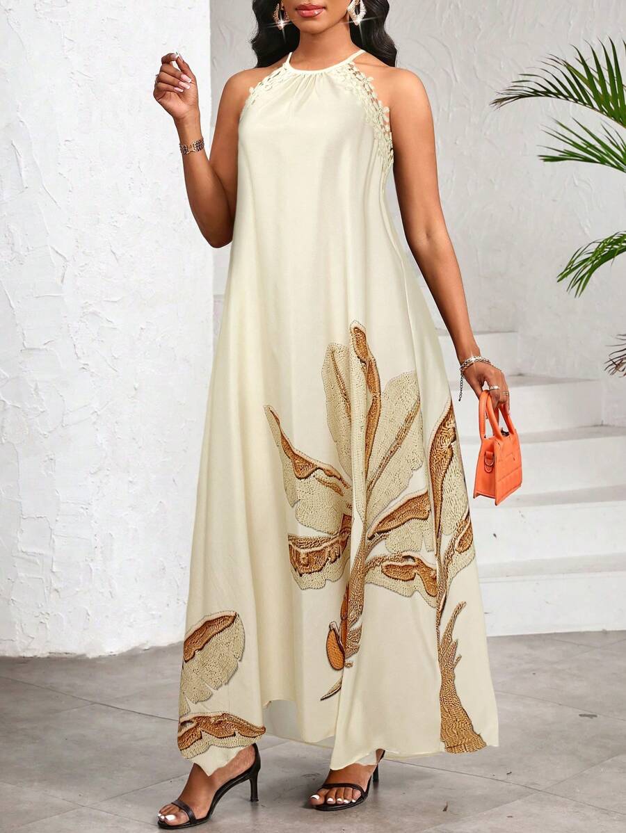 Vestido Maxi Halter Orla Solar com Laço e Bainha Assimétrica — fotografia 72 | Mar & Pérola