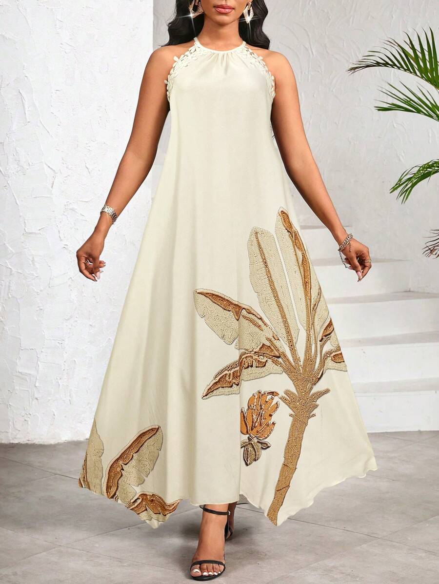 Vestido Maxi Halter Orla Solar com Laço e Bainha Assimétrica — fotografia 74 | Mar & Pérola