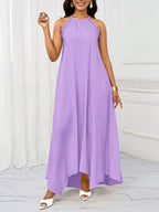 Vestido Maxi Halter Orla Solar com Laço e Bainha Assimétrica — fotografia 77 | Mar & Pérola