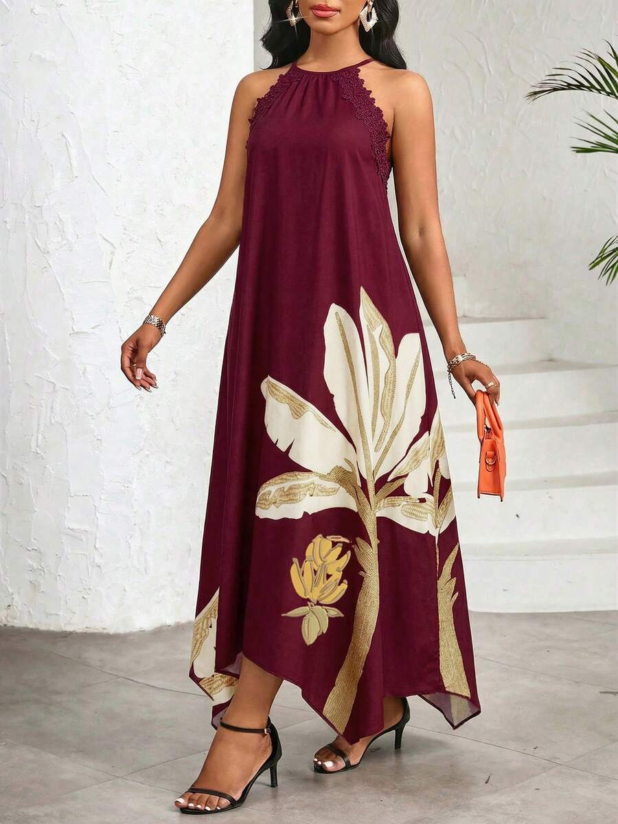 Vestido Maxi Halter Orla Solar com Laço e Bainha Assimétrica — fotografia 82 | Mar & Pérola