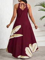 Vestido Maxi Halter Orla Solar com Laço e Bainha Assimétrica — fotografia 83 | Mar & Pérola