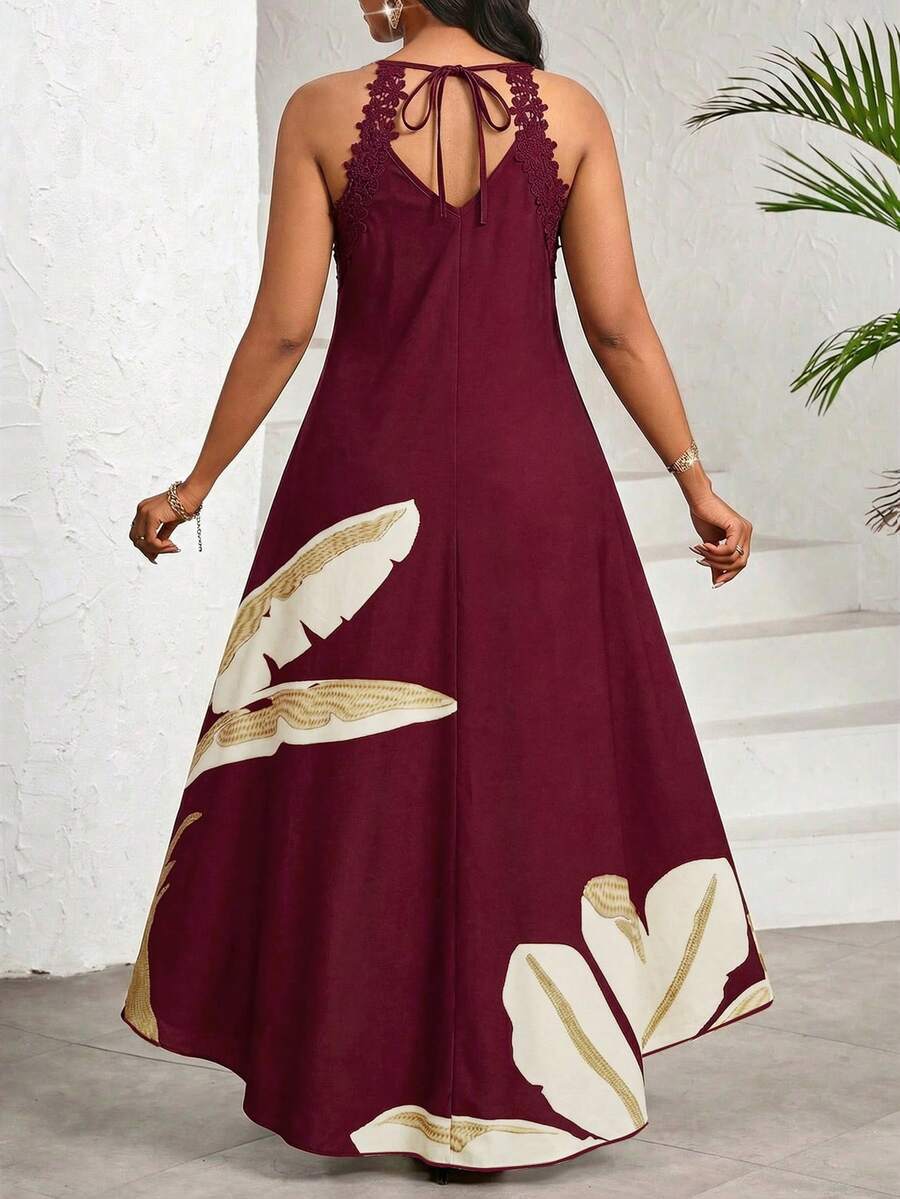 Vestido Maxi Halter Orla Solar com Laço e Bainha Assimétrica — fotografia 83 | Mar & Pérola