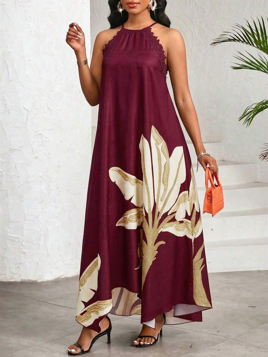 Vestido Maxi Halter Orla Solar com Laço e Bainha Assimétrica — fotografia 85 | Mar & Pérola