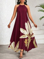 Vestido Maxi Halter Orla Solar com Laço e Bainha Assimétrica — fotografia 87 | Mar & Pérola