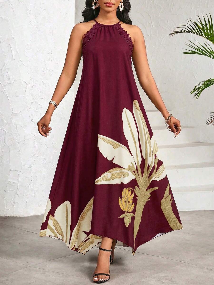 Vestido Maxi Halter Orla Solar com Laço e Bainha Assimétrica — fotografia 87 | Mar & Pérola