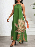 Vestido Maxi Halter Orla Solar com Laço e Bainha Assimétrica — fotografia 88 | Mar & Pérola