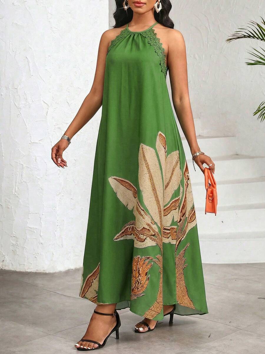 Vestido Maxi Halter Orla Solar com Laço e Bainha Assimétrica — fotografia 88 | Mar & Pérola