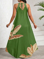 Vestido Maxi Halter Orla Solar com Laço e Bainha Assimétrica — fotografia 89 | Mar & Pérola