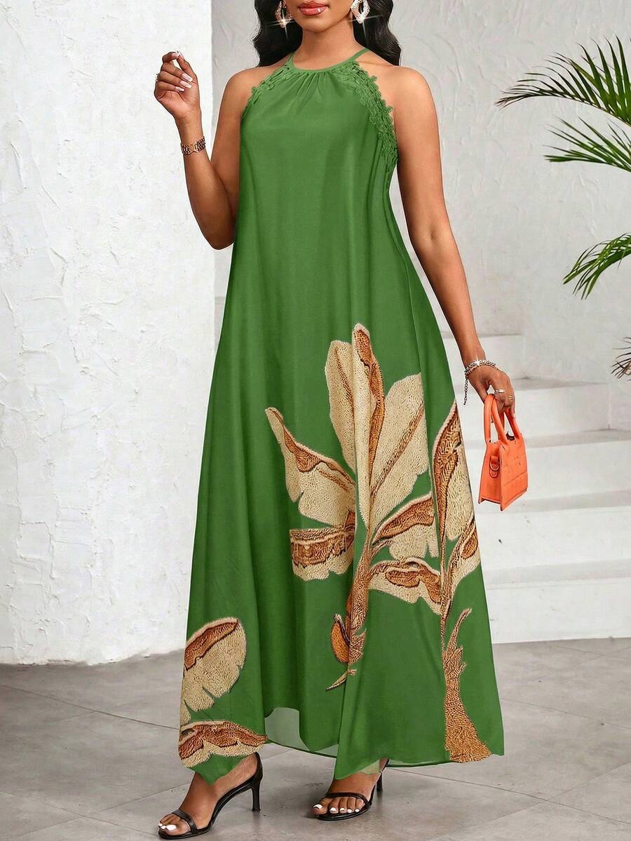 Vestido Maxi Halter Orla Solar com Laço e Bainha Assimétrica — fotografia 90 | Mar & Pérola