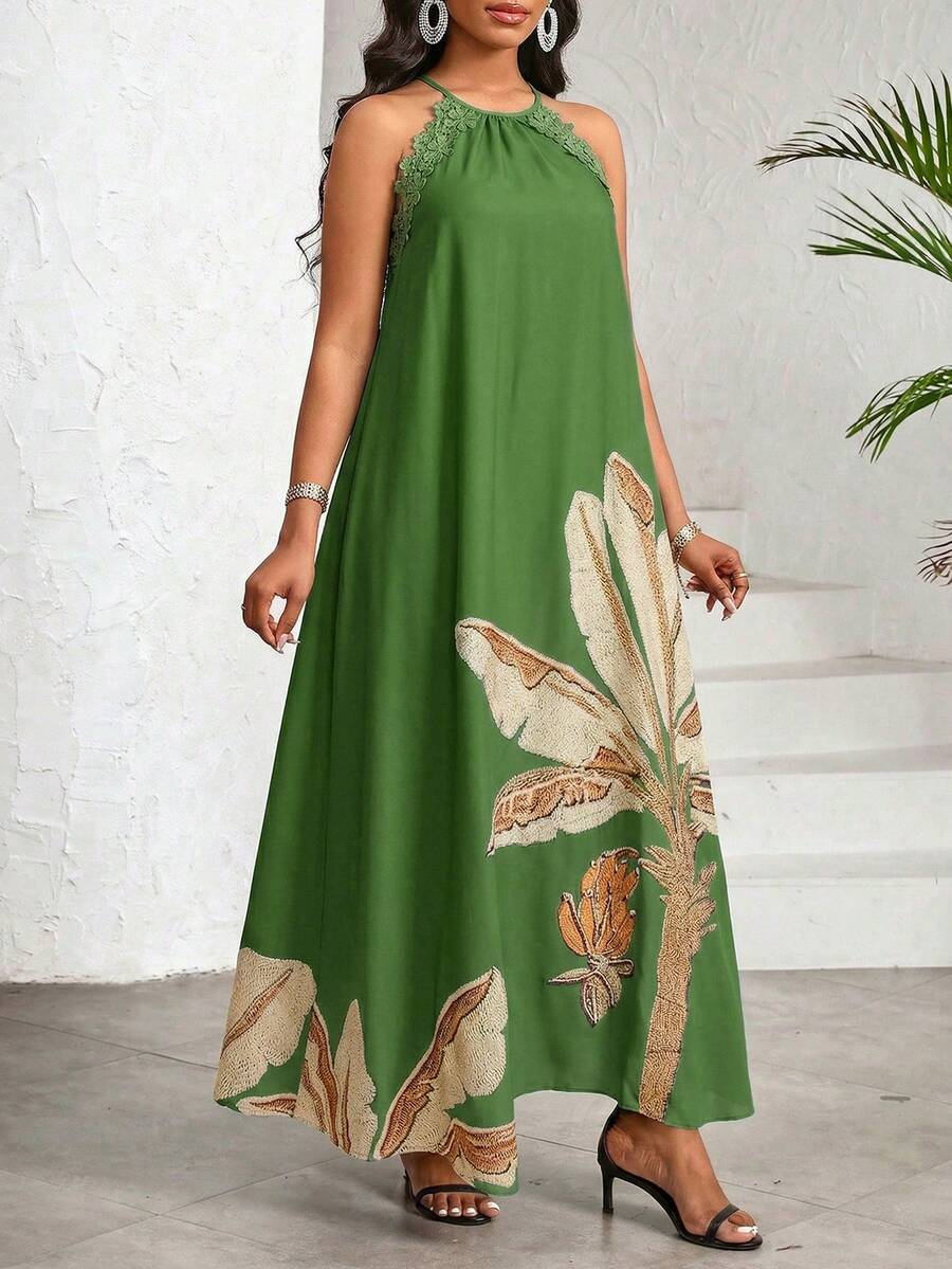Vestido Maxi Halter Orla Solar com Laço e Bainha Assimétrica — fotografia 91 | Mar & Pérola