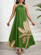 Vestido Maxi Halter Orla Solar com Laço e Bainha Assimétrica — fotografia 92 | Mar & Pérola