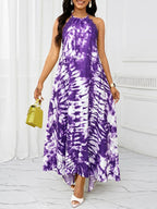Vestido Maxi Halter Orla Solar com Laço e Bainha Assimétrica — fotografia 98 | Mar & Pérola