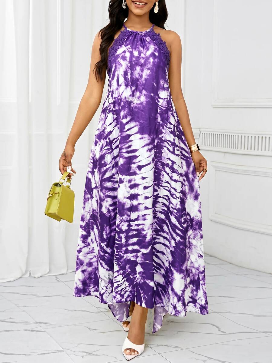 Vestido Maxi Halter Orla Solar com Laço e Bainha Assimétrica — fotografia 98 | Mar & Pérola