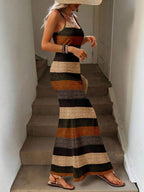 Vestido Maxi Listrado Linhas do Mar com Bainha Assimétrica — fotografia 5 | Mar & Pérola