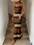 Vestido Maxi Listrado Linhas do Mar com Bainha Assimétrica — fotografia 7 | Mar & Pérola