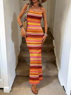 Vestido Maxi Listrado Linhas do Mar com Bainha Assimétrica — fotografia 11 | Mar & Pérola