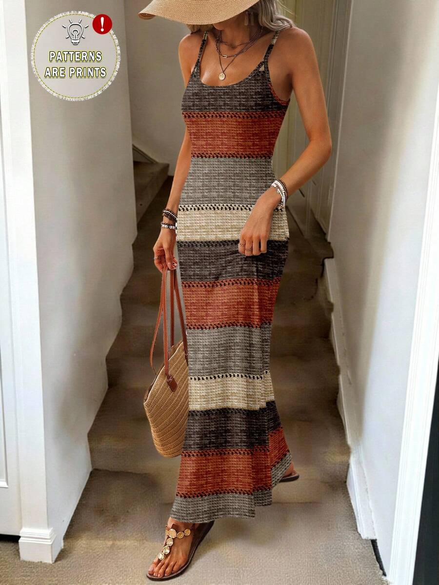 Vestido Maxi Listrado Linhas do Mar com Bainha Assimétrica — fotografia 14 | Mar & Pérola