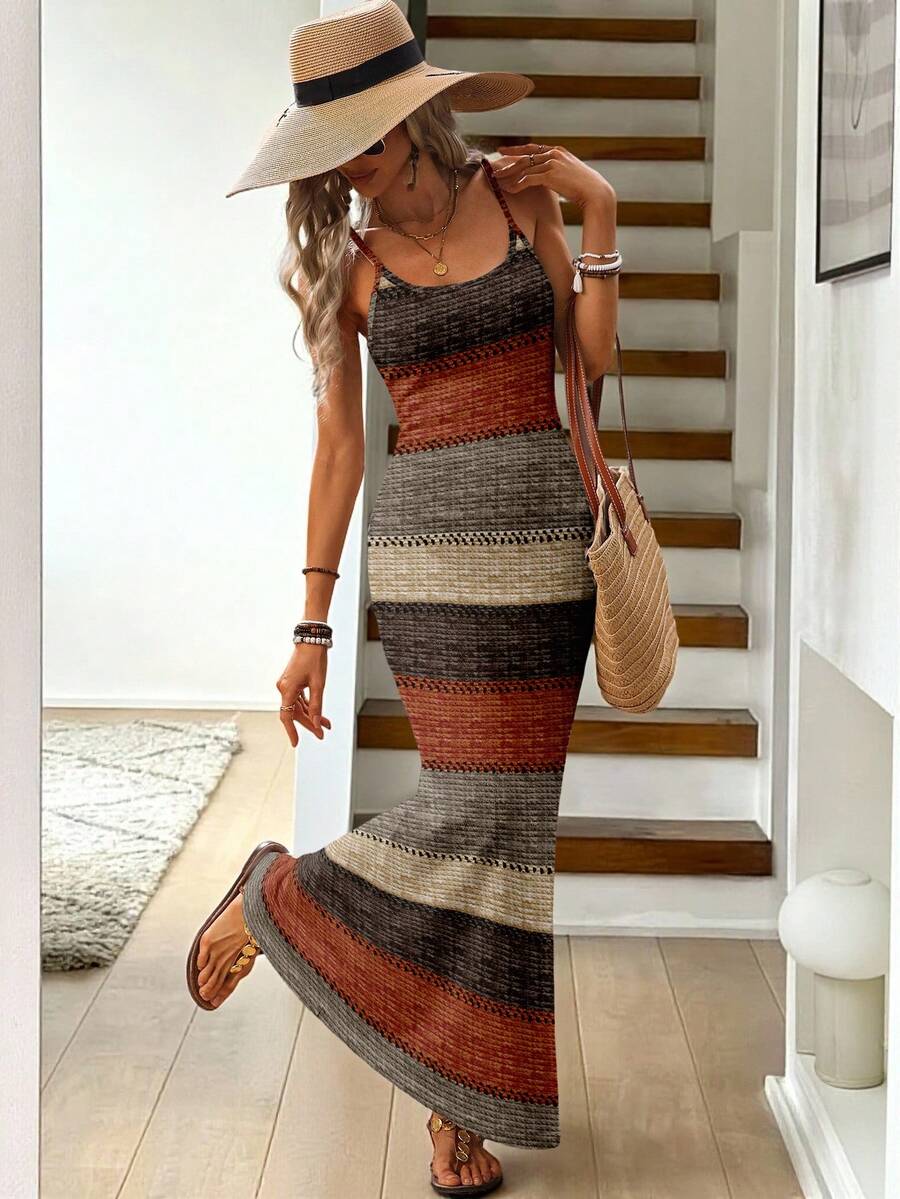 Vestido Maxi Listrado Linhas do Mar com Bainha Assimétrica — fotografia 17 | Mar & Pérola