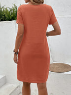 Vestido Midi Camiseta de Manga Curta Brisa da Costa com Bolsos — fotografia 11 | Mar & Pérola