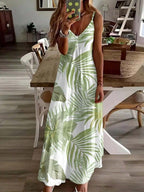 Vestido Midi de Malha Ilha Tropical com Estampa Tropical e Recorte Vazado — fotografia 6 | Mar & Pérola