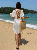 Vestido Saída de Praia Casual de Cor Sólida Brisa da Ilha com Decote nas Costas — fotografia 1 | Mar & Pérola