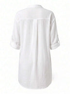 Vestido Saída de Praia Chemise Curto Brisa de Verão com Barra Assimétrica — fotografia 8 | Mar & Pérola