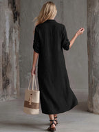 Vestido Saída de Praia Chemise Midi Luz da Orla com Botões e Manga Dobrável — fotografia 29 | Mar & Pérola