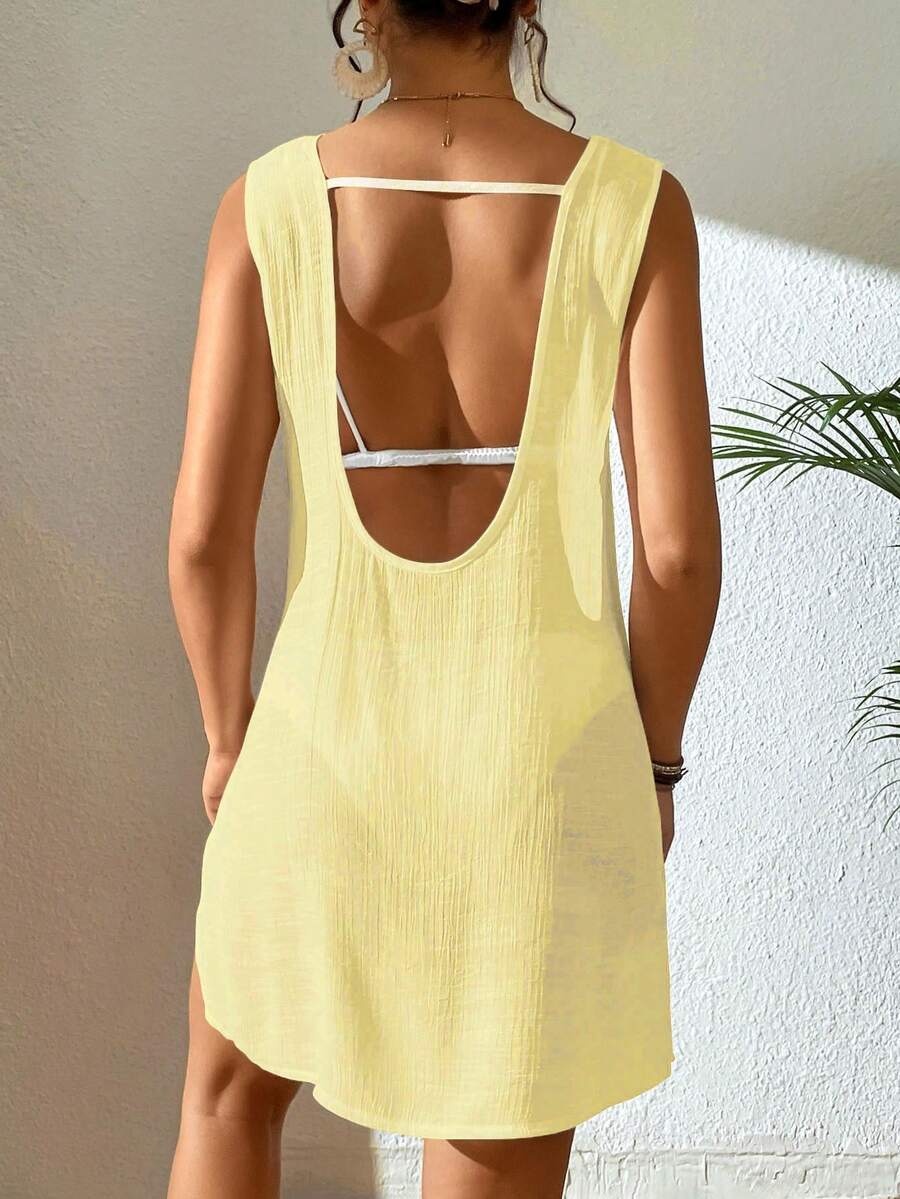 Vestido Saída de Praia Costa do Sol com Decote U e Costas Abertas — fotografia 57 | Mar & Pérola
