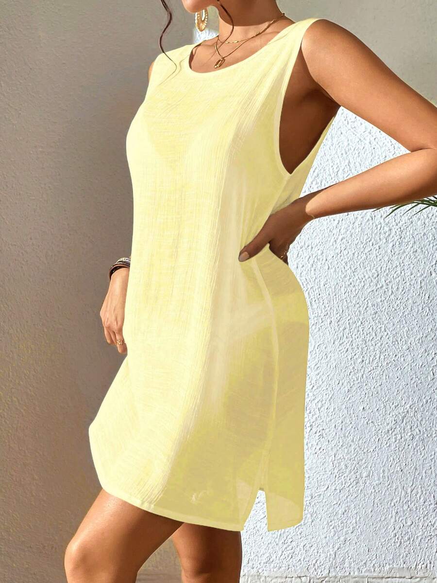 Vestido Saída de Praia Costa do Sol com Decote U e Costas Abertas — fotografia 58 | Mar & Pérola