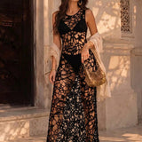 Vestido Saída de Praia Longo Enrugado Brisa da Ilha com Abertura Lateral