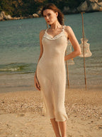 Vestido Saída de Praia Longo Maré Serena em Malha com Amarração nas Costas — fotografia 4 | Mar & Pérola