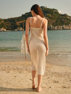Vestido Saída de Praia Longo Maré Serena em Malha com Amarração nas Costas — fotografia 5 | Mar & Pérola