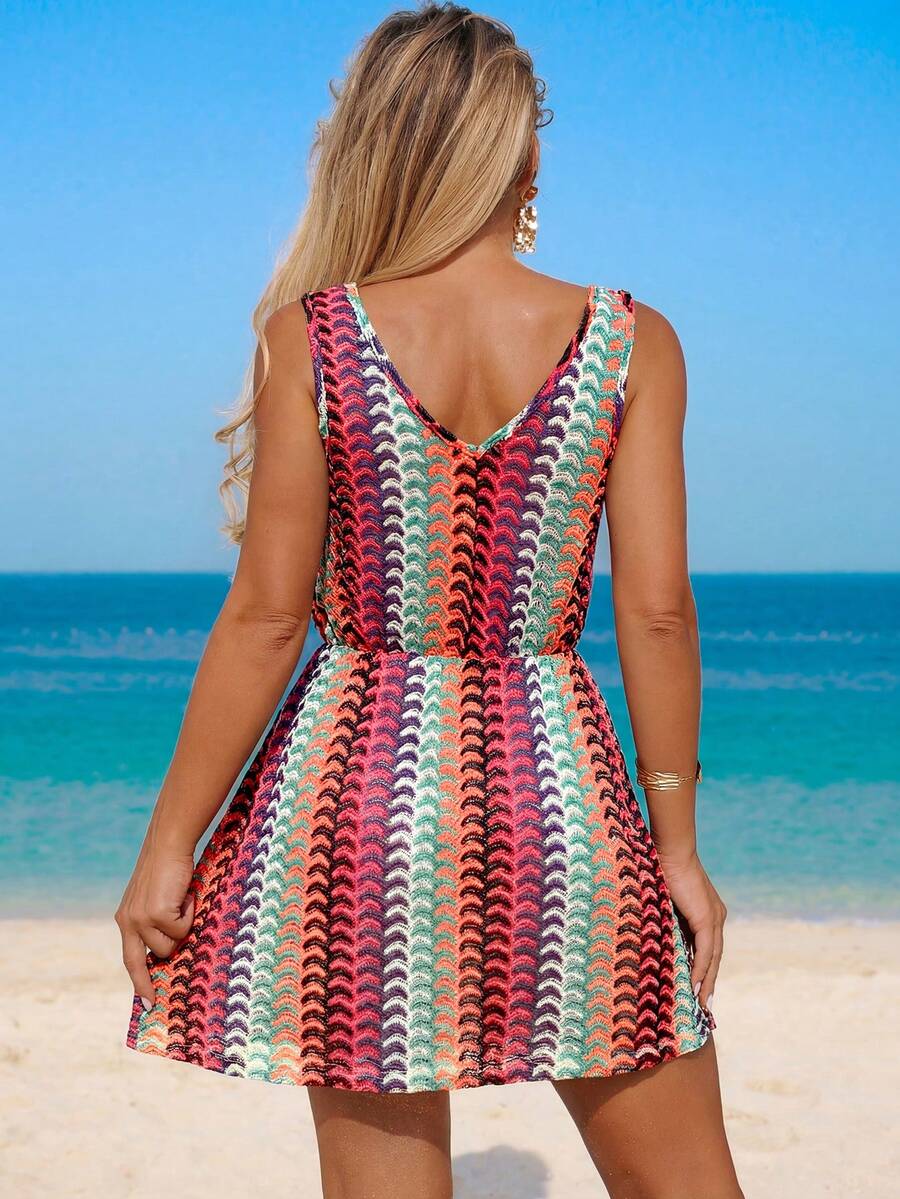 Vestido Saída de Praia Longo Sol da Enseada com Decote V e Laço Contrastante — fotografia 6 | Mar & Pérola