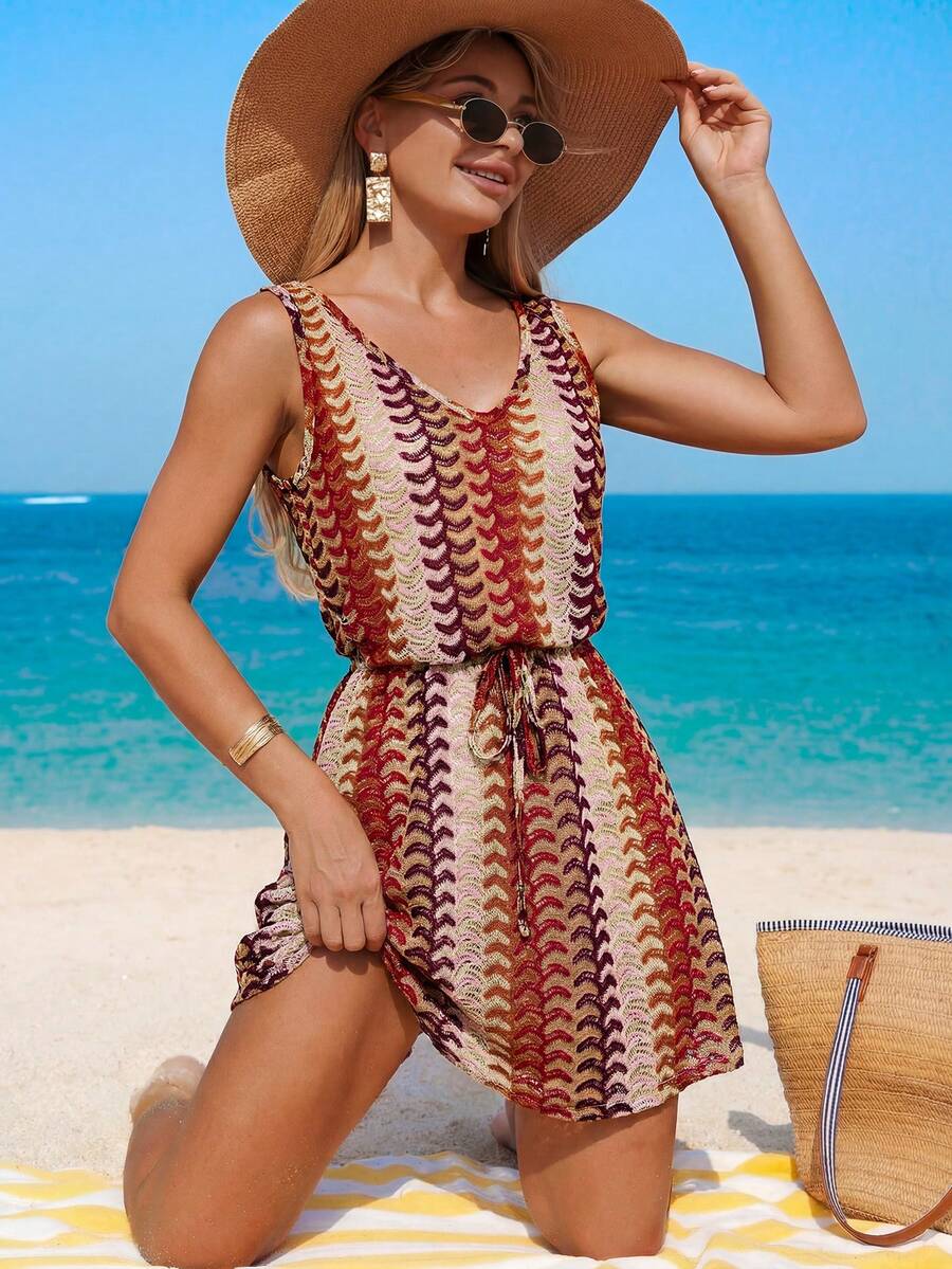Vestido Saída de Praia Longo Sol da Enseada com Decote V e Laço Contrastante — fotografia 17 | Mar & Pérola