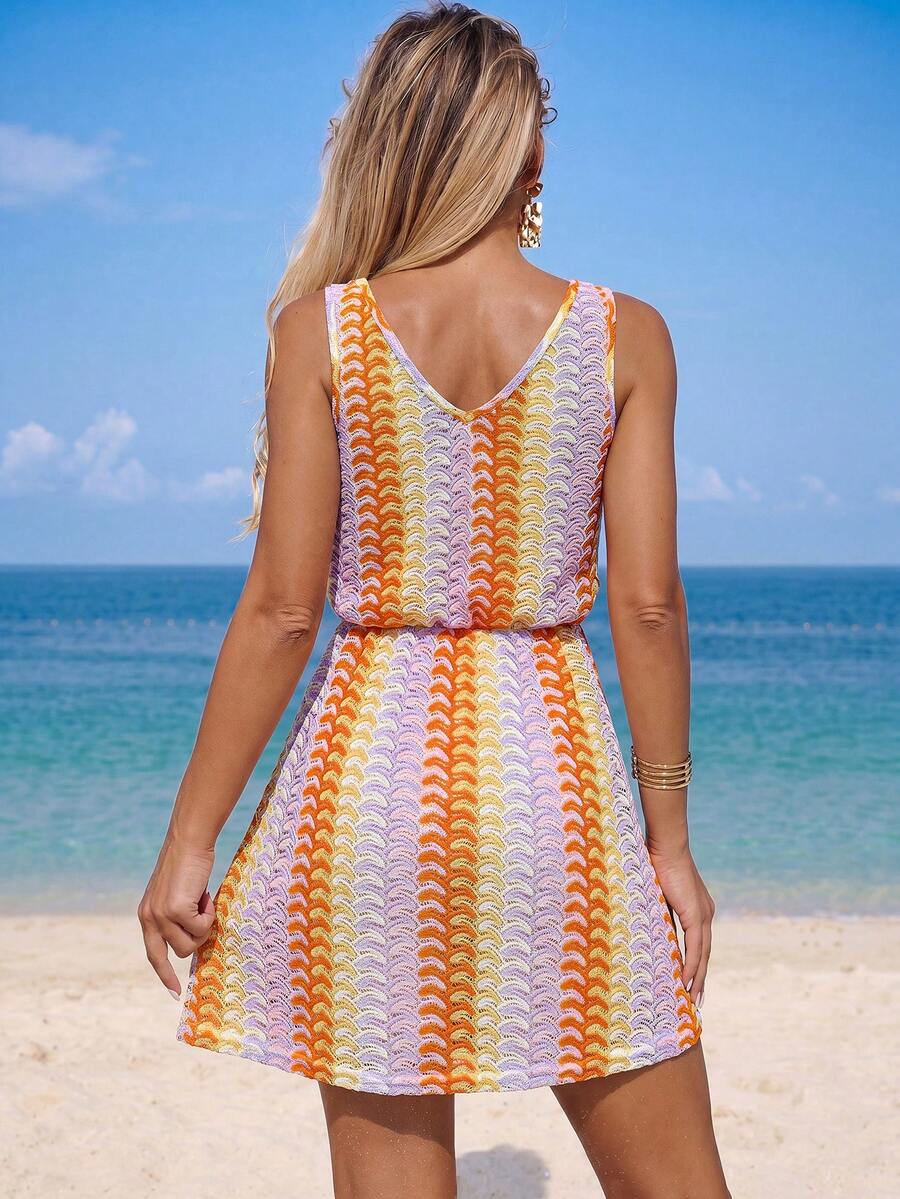 Vestido Saída de Praia Longo Sol da Enseada com Decote V e Laço Contrastante — fotografia 36 | Mar & Pérola