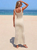 Vestido Saída de Praia Longo Transpassado Brisa de Verão em Tricô Vazado — fotografia 26 | Mar & Pérola