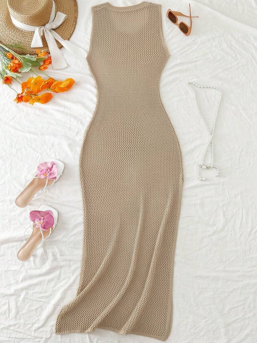 Vestido Saída de Praia Sol da Enseada em Tricô Sem Mangas — fotografia 11 | Mar & Pérola