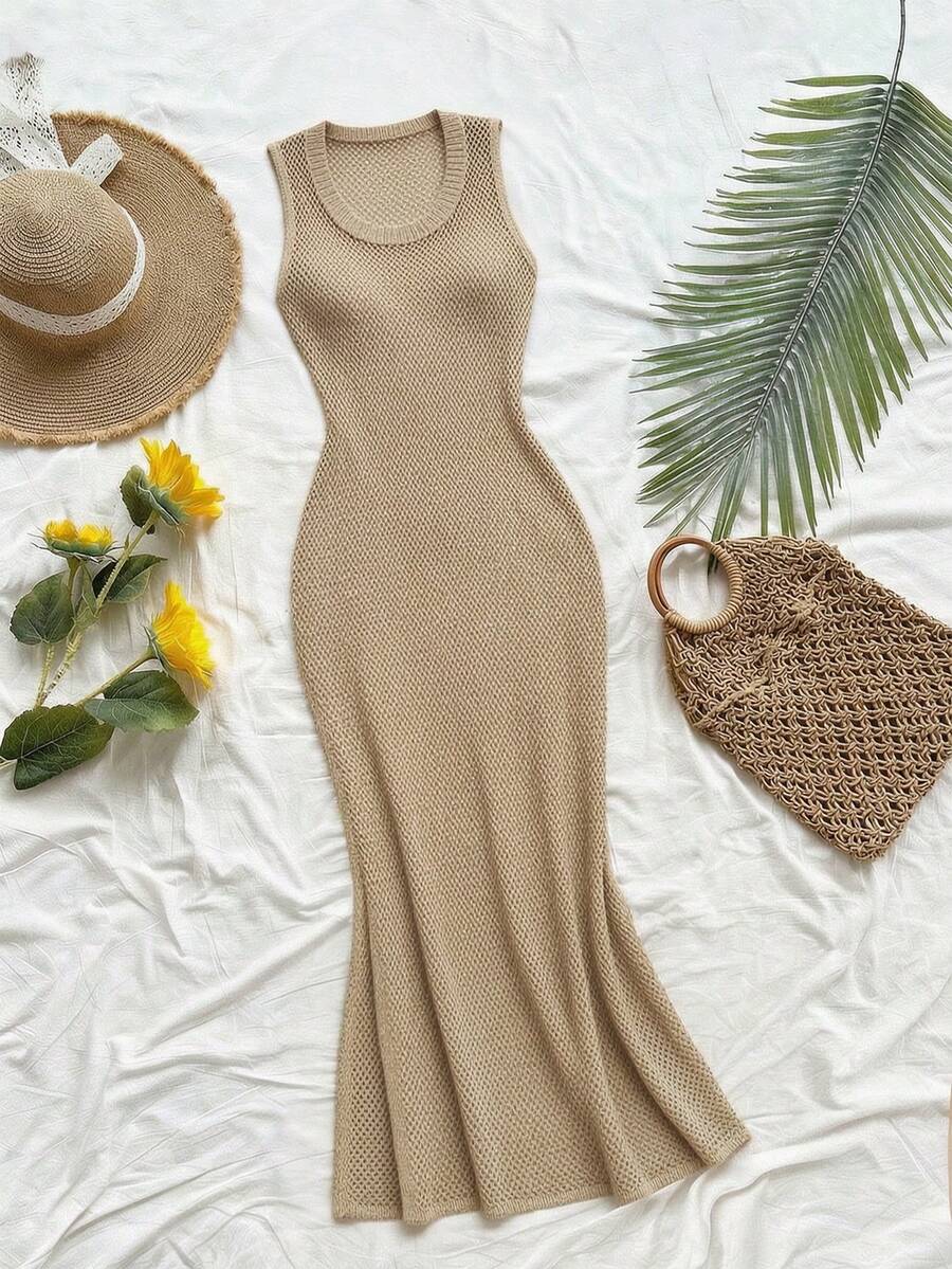 Vestido Saída de Praia Sol da Enseada em Tricô Sem Mangas — fotografia 12 | Mar & Pérola
