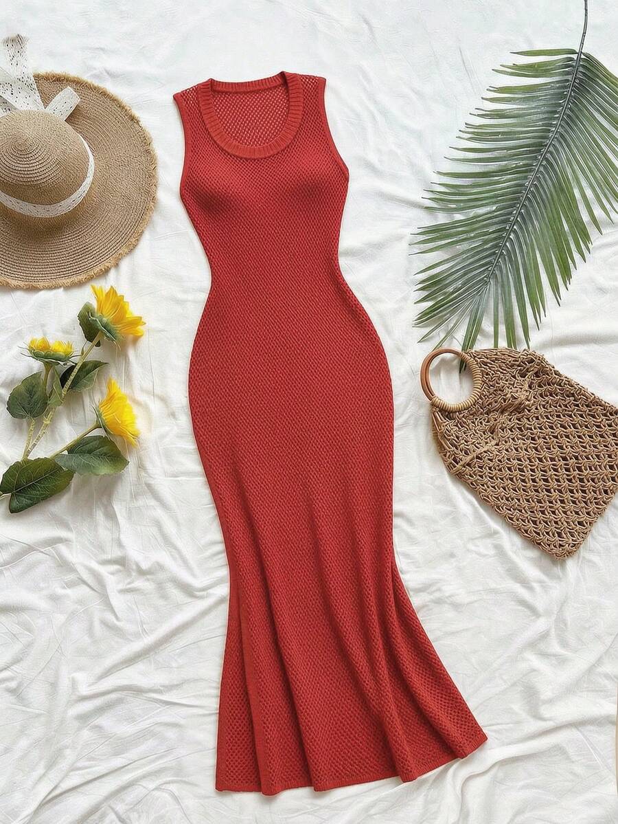 Vestido Saída de Praia Sol da Enseada em Tricô Sem Mangas — fotografia 32 | Mar & Pérola