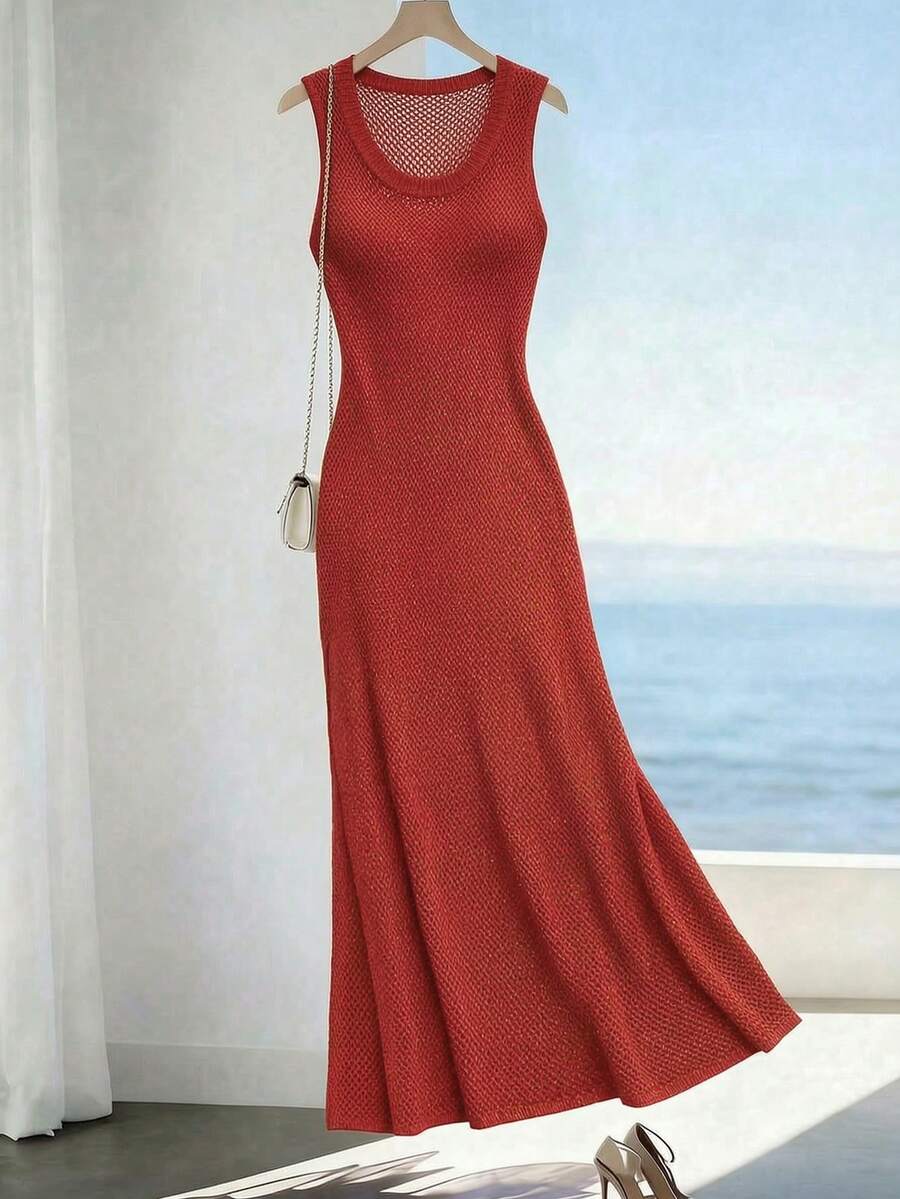 Vestido Saída de Praia Sol da Enseada em Tricô Sem Mangas — fotografia 33 | Mar & Pérola