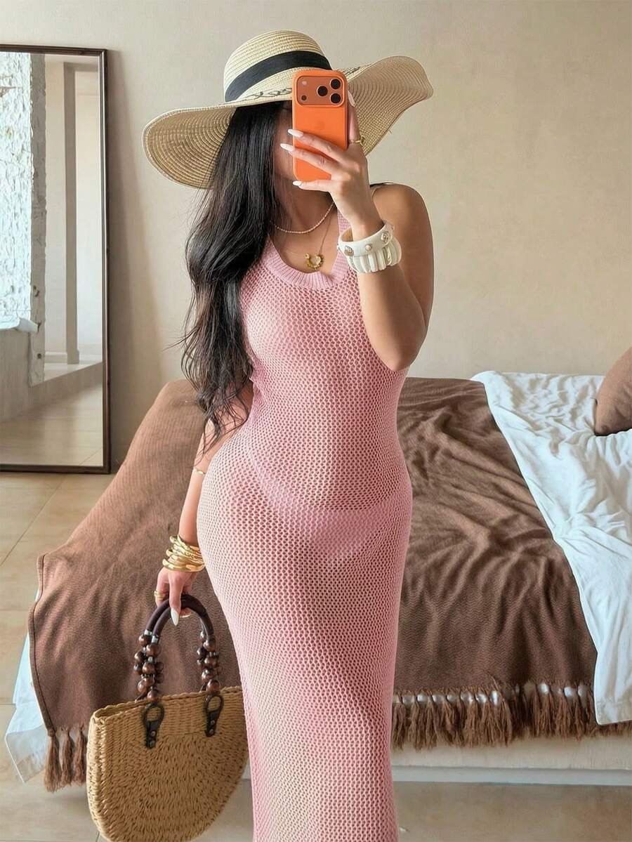 Vestido Saída de Praia Sol da Enseada em Tricô Sem Mangas — fotografia 39 | Mar & Pérola