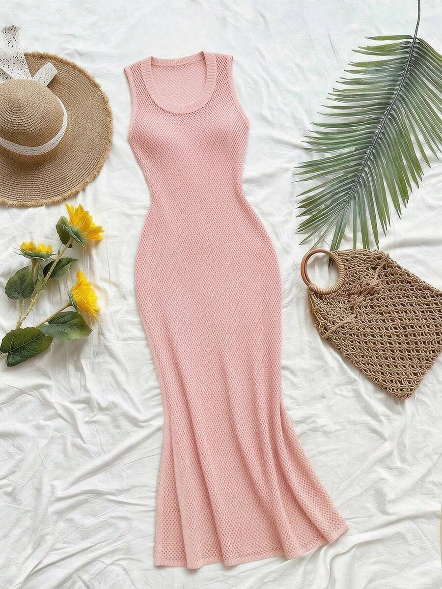 Vestido Saída de Praia Sol da Enseada em Tricô Sem Mangas — fotografia 40 | Mar & Pérola
