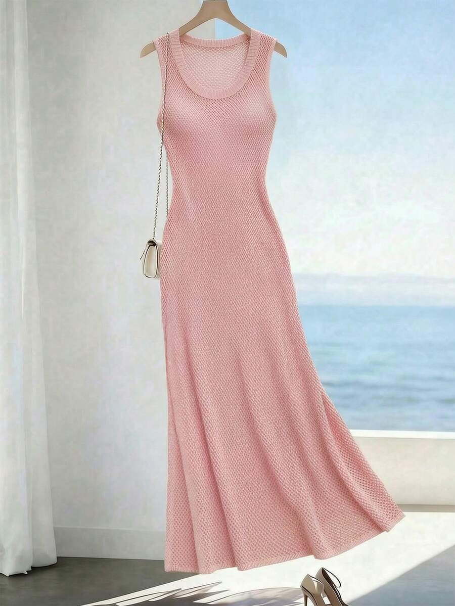 Vestido Saída de Praia Sol da Enseada em Tricô Sem Mangas — fotografia 44 | Mar & Pérola