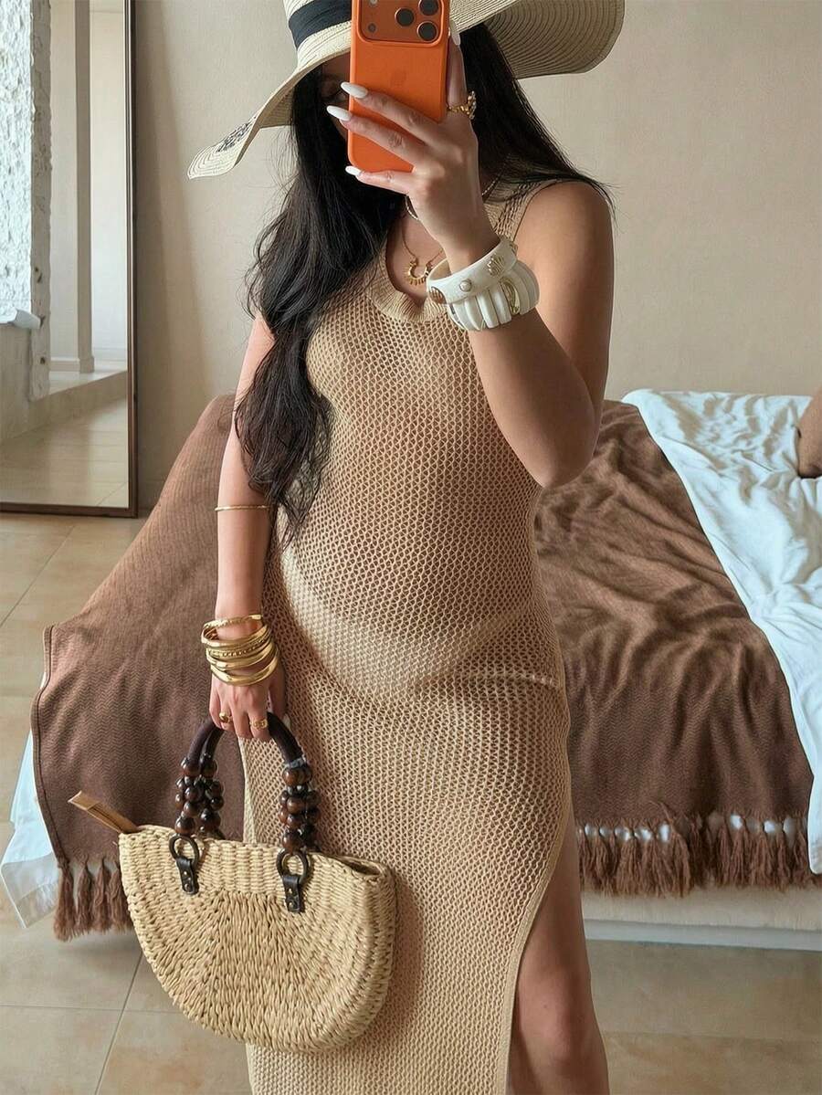 Vestido Saída de Praia Sol da Enseada em Tricô Sem Mangas — fotografia 49 | Mar & Pérola