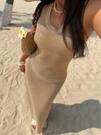 Vestido Saída de Praia Sol da Enseada em Tricô Sem Mangas — fotografia 51 | Mar & Pérola