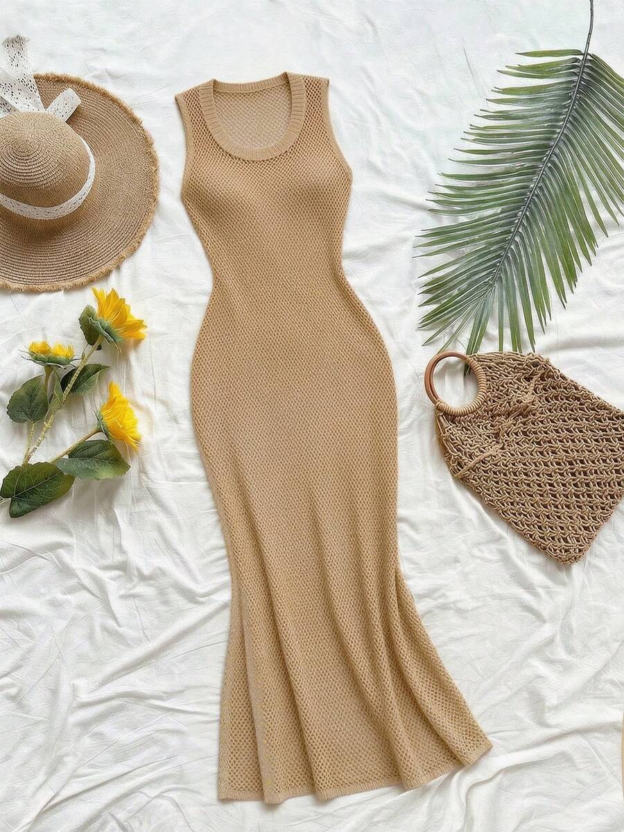 Vestido Saída de Praia Sol da Enseada em Tricô Sem Mangas — fotografia 53 | Mar & Pérola