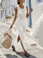Vestido Saída de Praia Sol da Enseada em Tricô Sem Mangas — fotografia 58 | Mar & Pérola