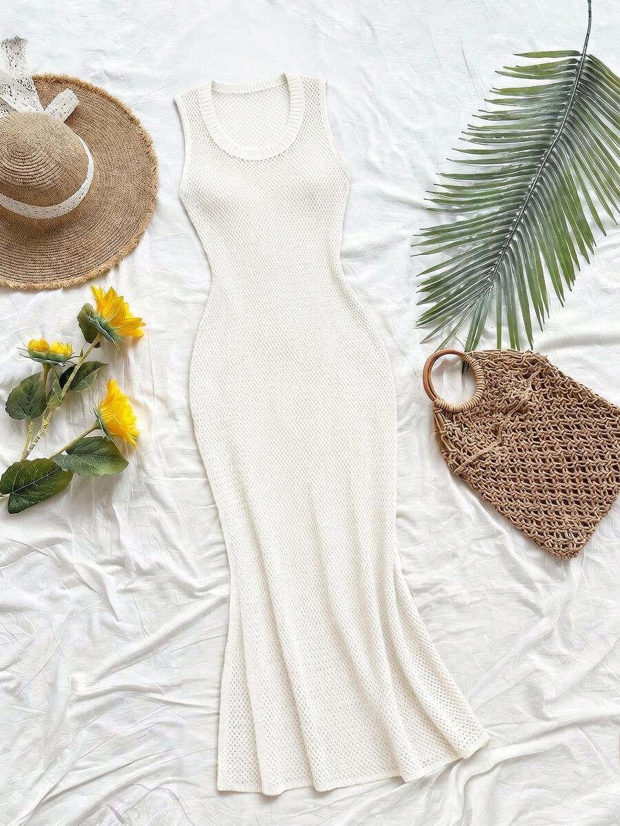 Vestido Saída de Praia Sol da Enseada em Tricô Sem Mangas — fotografia 63 | Mar & Pérola