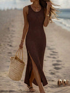 Vestido Saída de Praia Sol da Enseada em Tricô Sem Mangas — fotografia 64 | Mar & Pérola