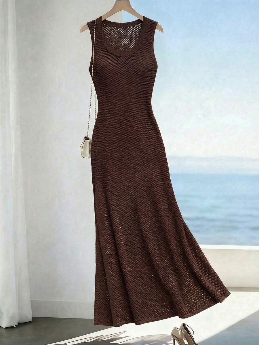Vestido Saída de Praia Sol da Enseada em Tricô Sem Mangas — fotografia 67 | Mar & Pérola